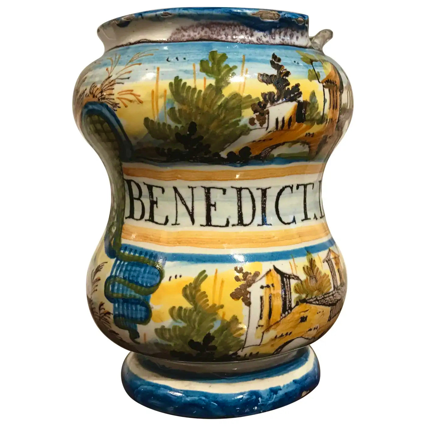 Tarro de Farmacia “Benedict Laxat” | Albarelo de Castelli del Siglo XVIII