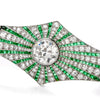 Pulsera Esmeralda Platino Starburst Art Deco Diamante