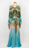 Roberto Cavalli Vestido Largo Bordado con Perlas y Lentejuelas de 2010