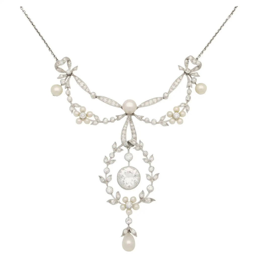Collar Eduardiano de Diamantes y Perlas | Inglaterra, 1900