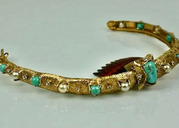 Chanel Diadema de Turquesas y Perlas de los Años 60