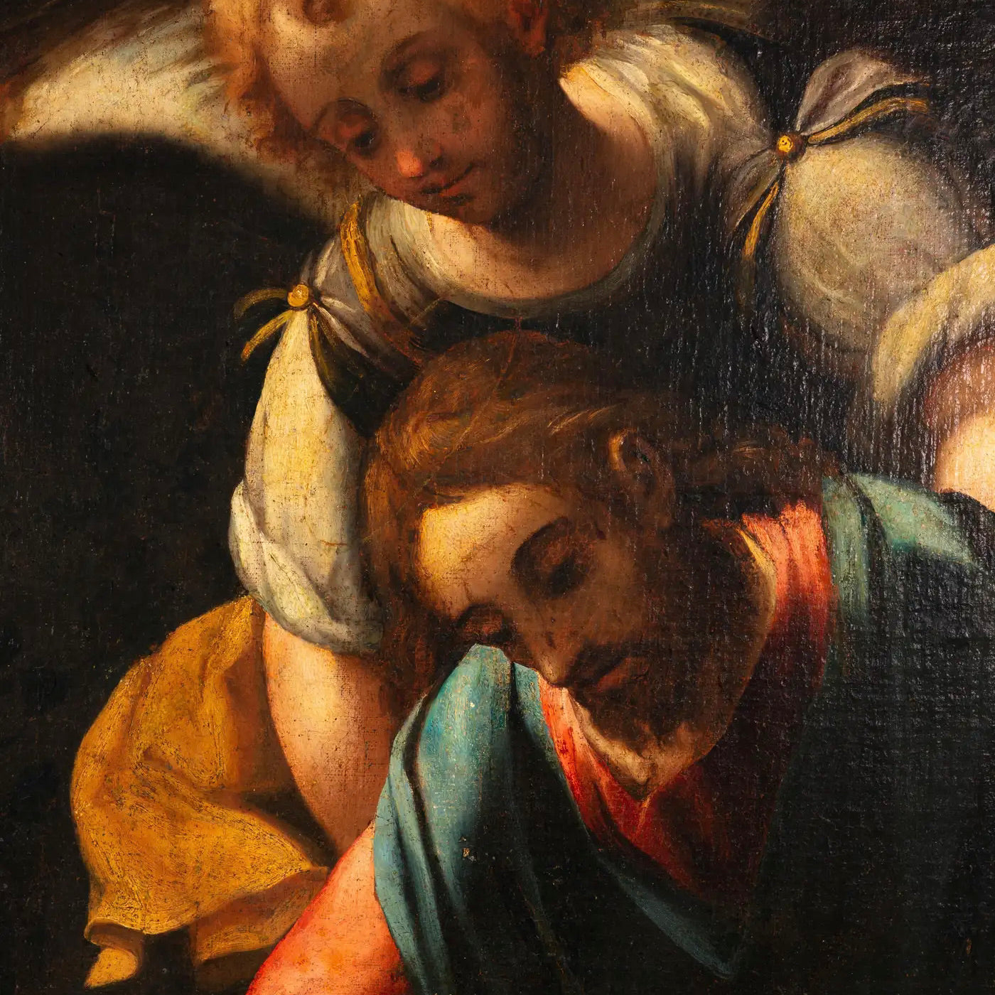 Óleo Neoclásico Español del Siglo XVIII |"Cristo con Ángel"