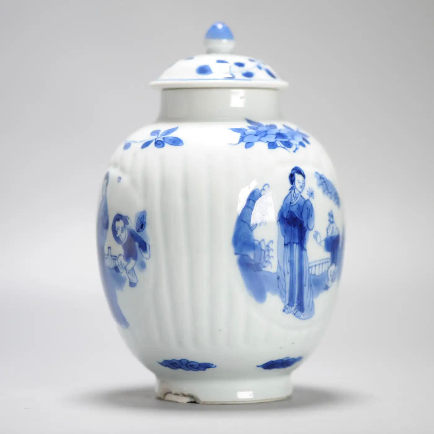 Cuchara de Té en Porcelana China Azul Kangxi | Siglo XVII