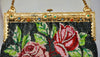 Bolso "Rosas" con Microperlas Grabado en Tono Oro Francia 1950