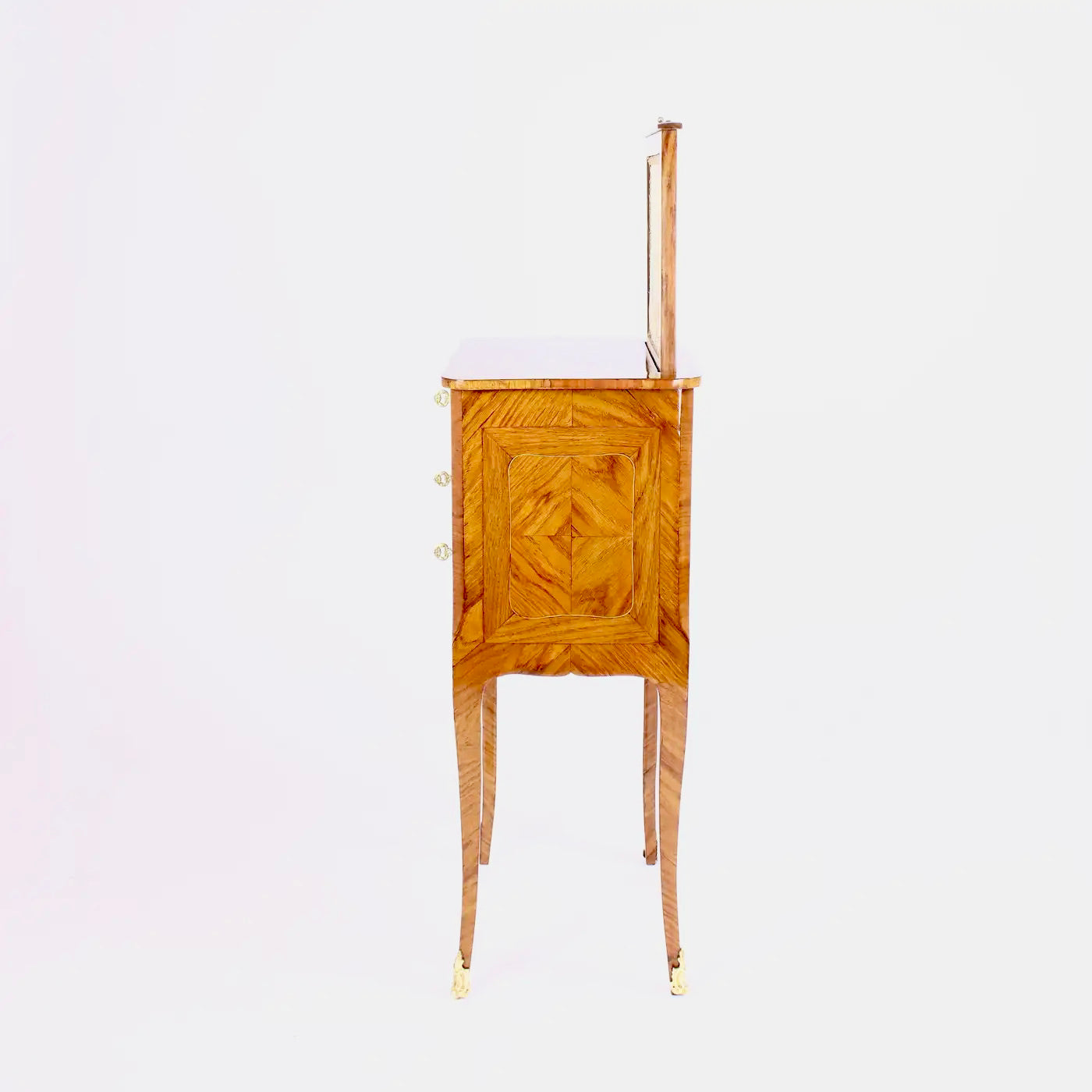 Mesa francesa  Luis XV "Table Chiffonière"con Marquetería y Biombo, 1765