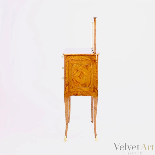 Mesa francesa  Luis XV "Table Chiffonière"con Marquetería y Biombo, 1765