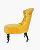 Silla de Terciopelo Amarillo con Escabel | Francia, 1860