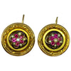 Pendientes Victorianos con Motivo Floral de Rubí y Perla del Siglo XIX
