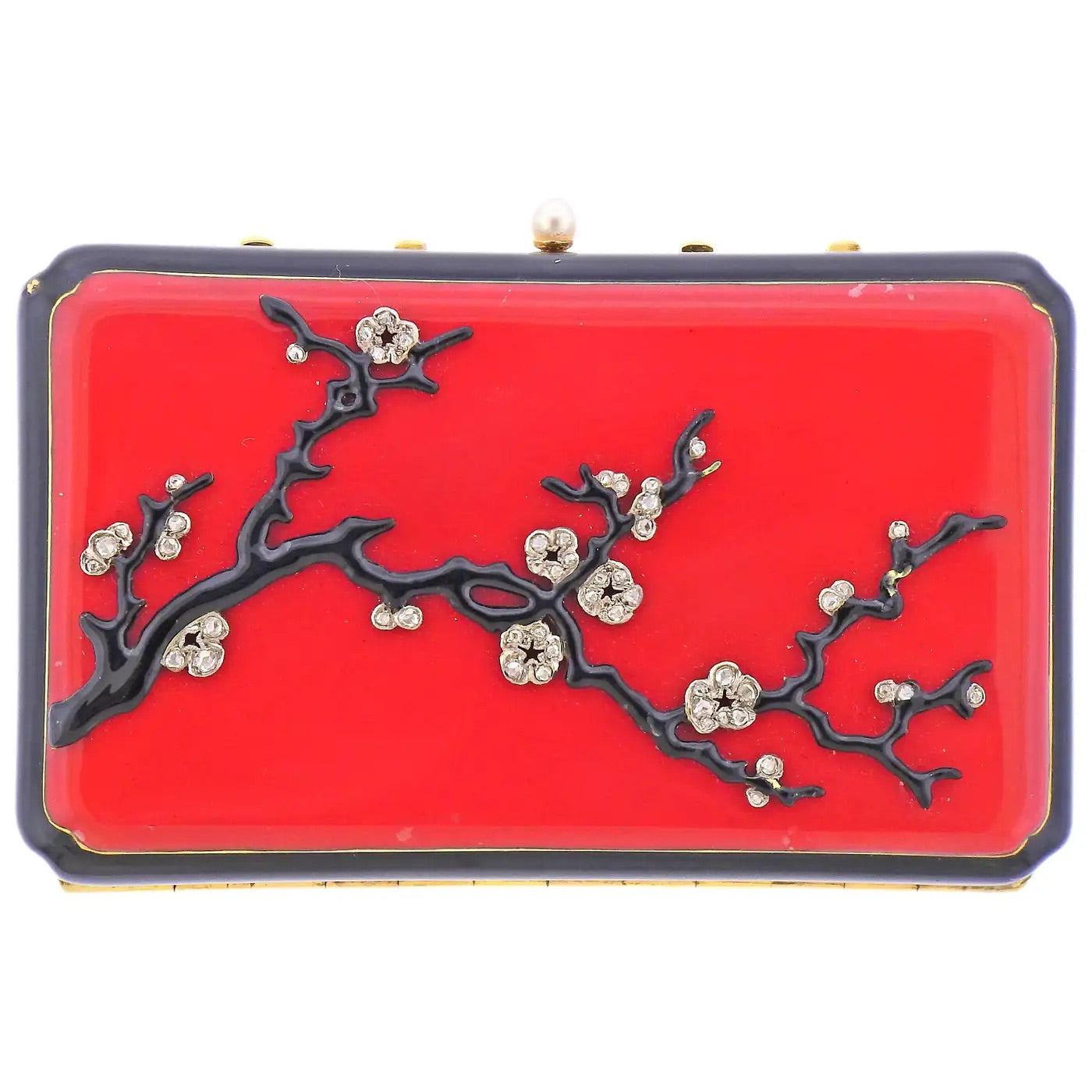 Neceser con Polvera | Oro y Perlas | Art Deco 1920