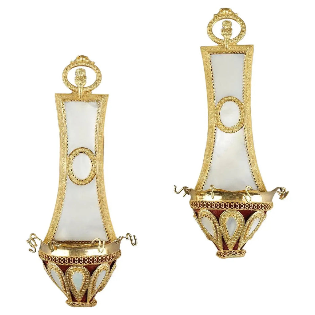 Anilleros de Nácar y Bronce Dorado | Palais Royal 1820