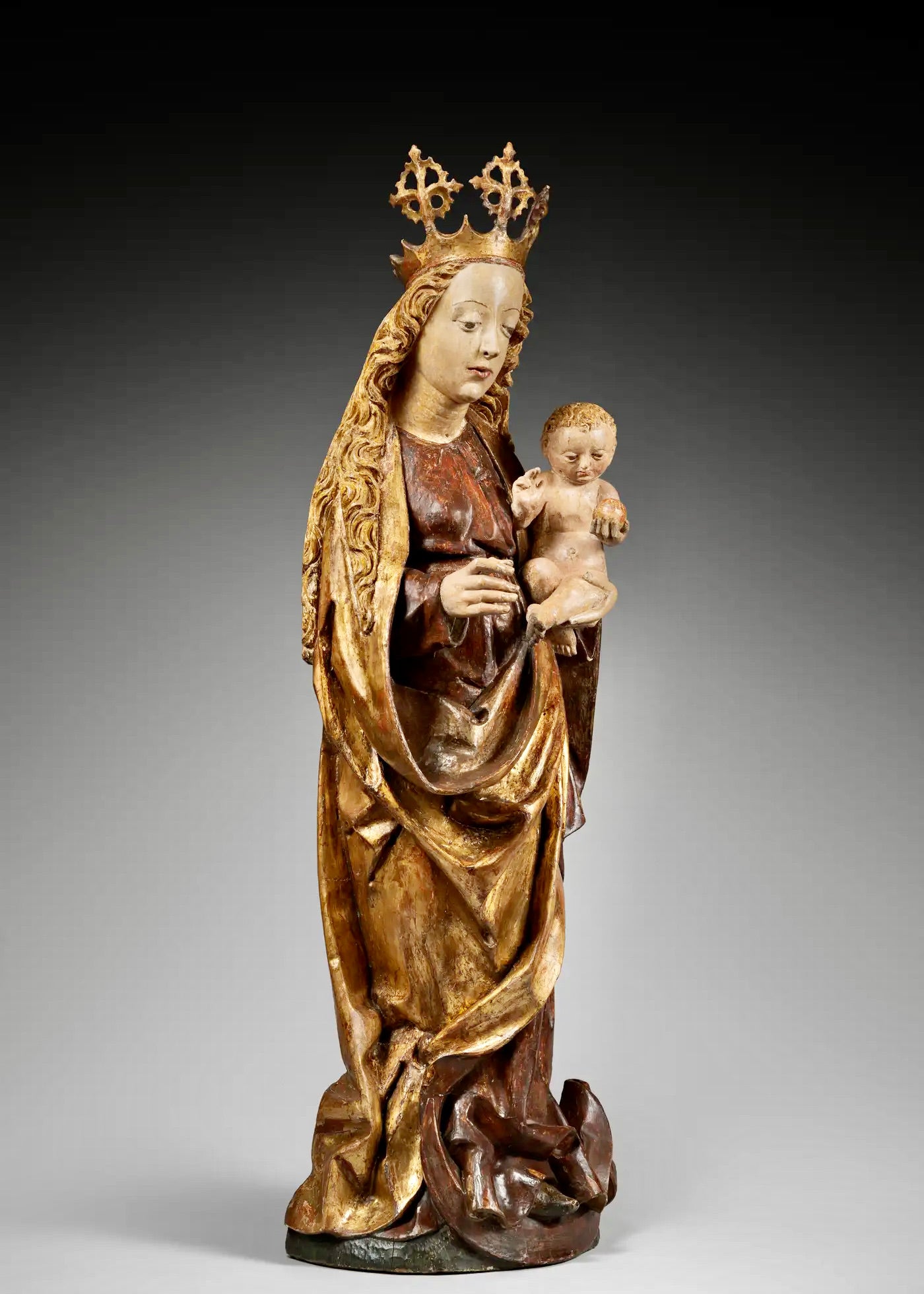 "Virgen y Niño" Tallados en Madera Policromada | Sur de Alemania, siglo XV | Gótico Tardío