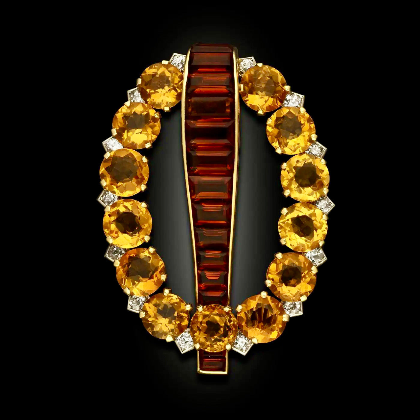 Broche de Citrino y Diamantes | Cartier | Art Deco, 1930