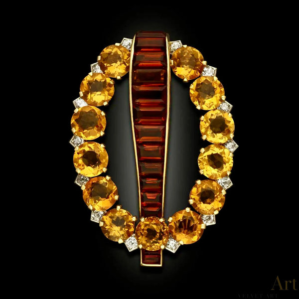 Broche de Citrino y Diamantes | Cartier | Art Deco, 1930