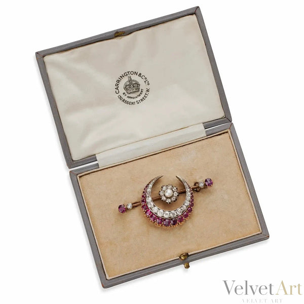 Broche de Rubíes, Diamante y Perlas | Carrington & Co., 1890