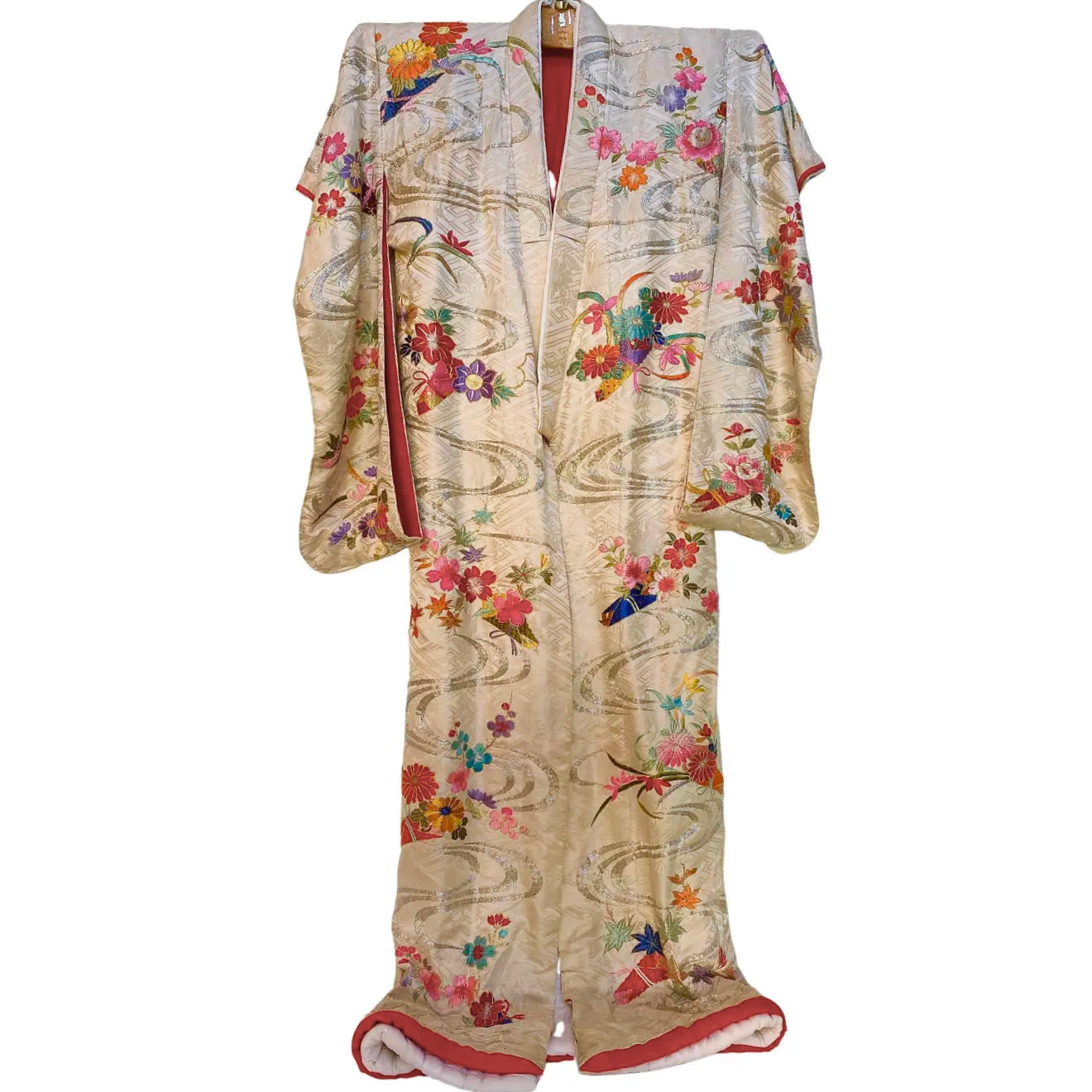 Kimono Ceremonial Japonés de Seda Años 20