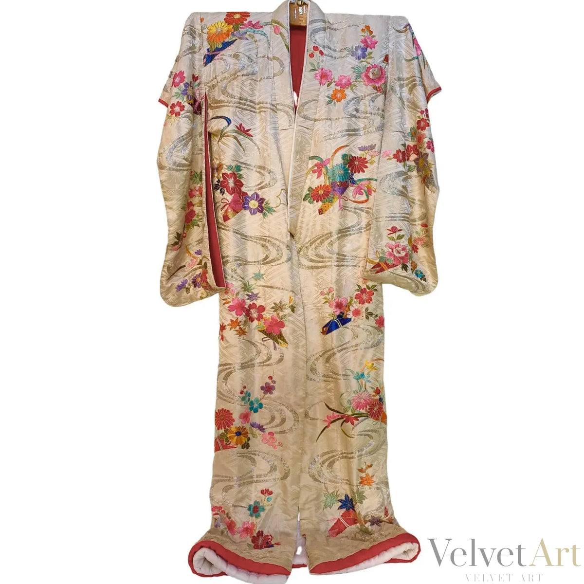 Kimono Ceremonial Japonés de Seda Años 20