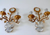 Apliques Dorados de Cristal y Metal de Maison Baguès Años 60