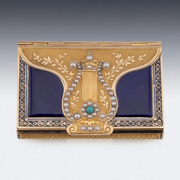 Caja Musical Rémond de Oro, Perlas y Esmalte | Suiza, 1800