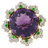 Broche Colgante Victoriano de Oro, Amatista y Brillantes de 1890