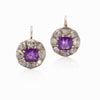 Pendientes victorianos de amatista y diamantes talla rosa de 1890