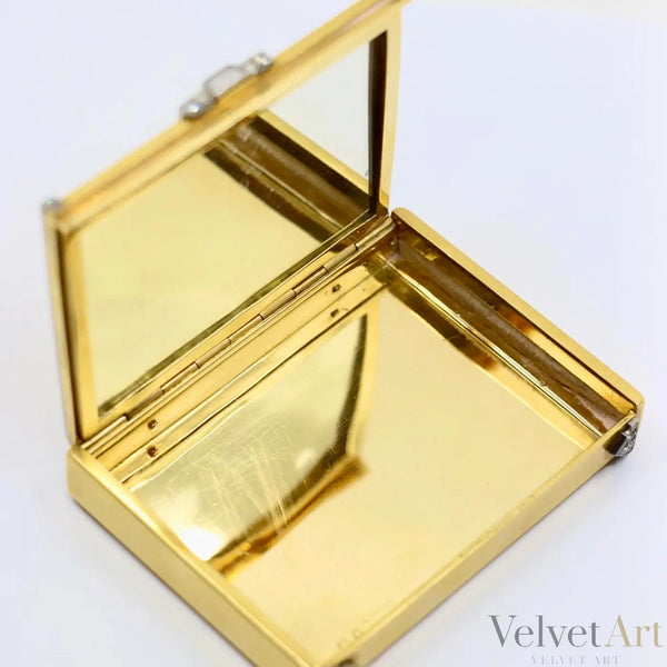 Estuche de Maquillaje Cartier de Oro con Diamantes de 1930
