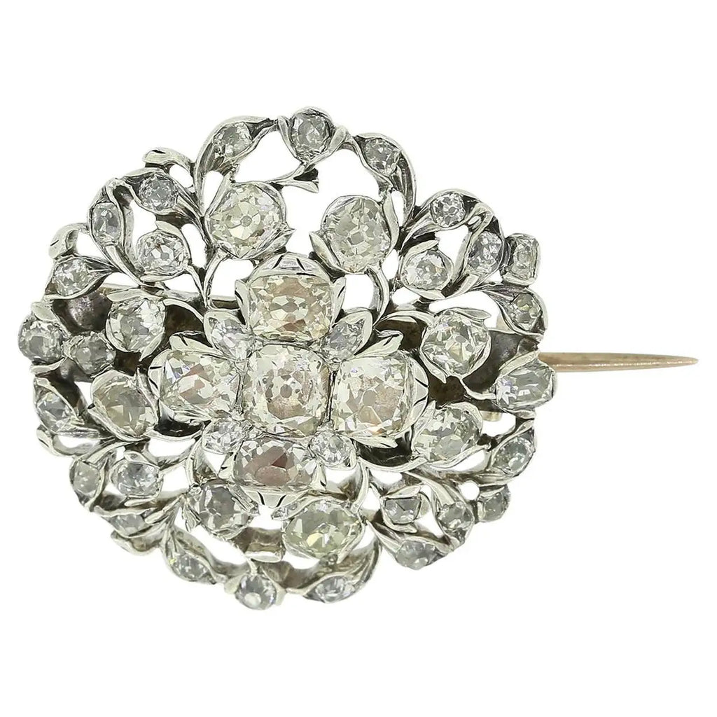 Broche Georgiano Floral de Diamantes de 1780