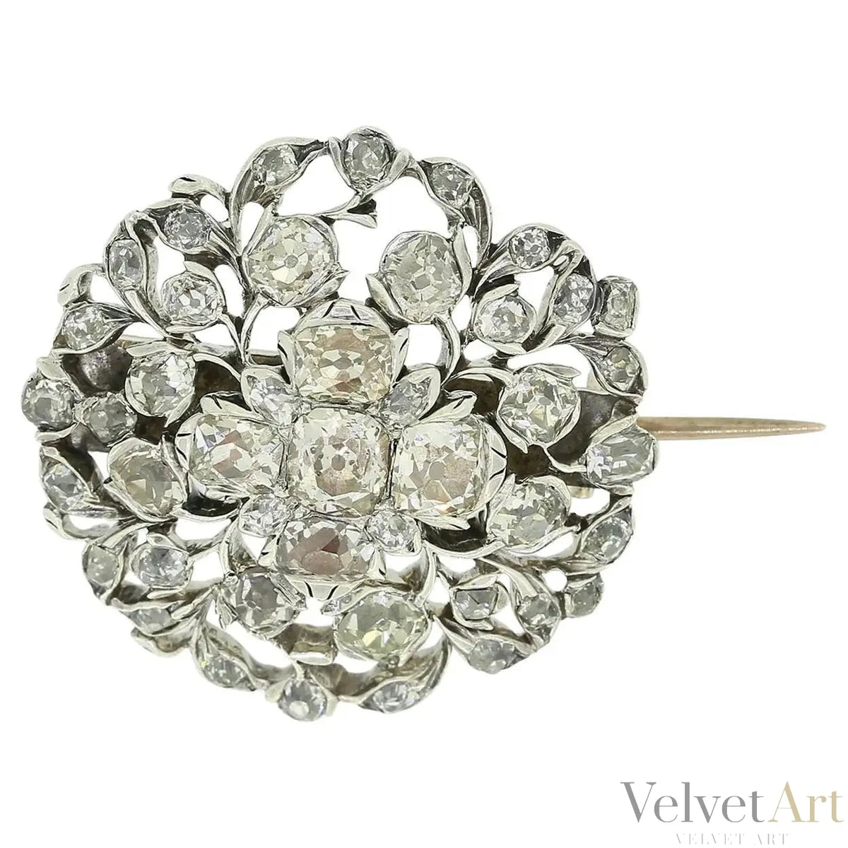 Broche Georgiano Floral de Diamantes de 1780