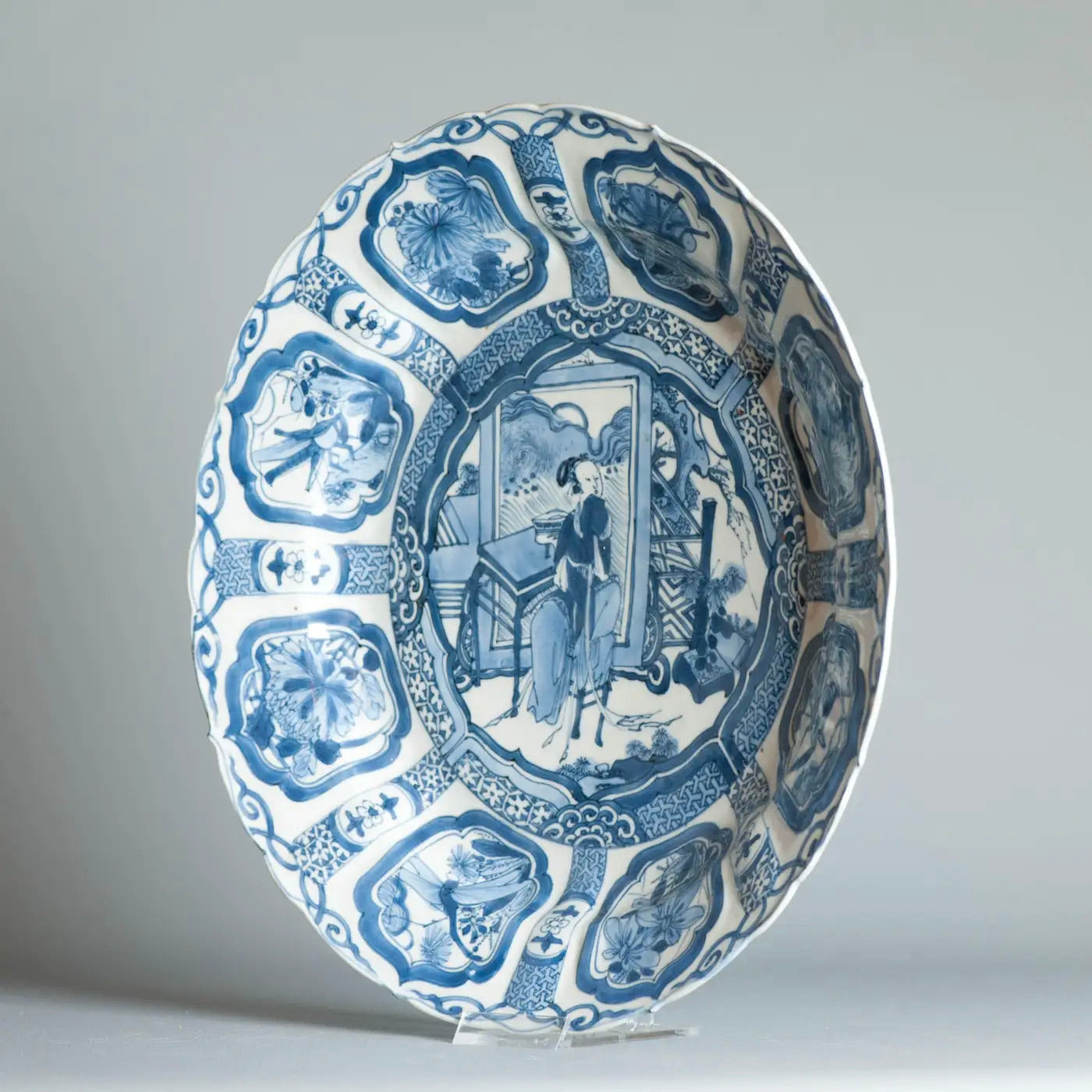 Plato Kraak Ming en Azul Cobalto | Periodo Wanli, 1600