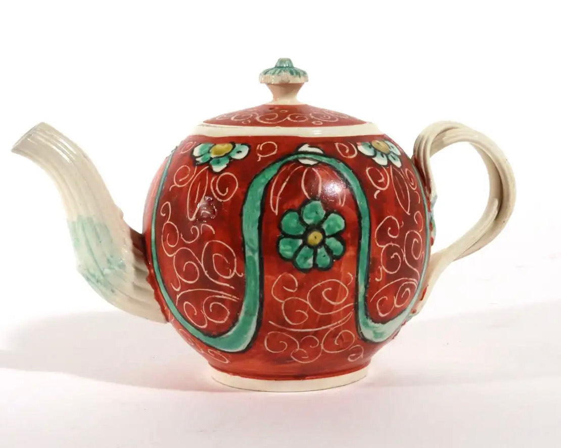 Tetera Creamware Naranja con Tapa | Inglaterra, 1780