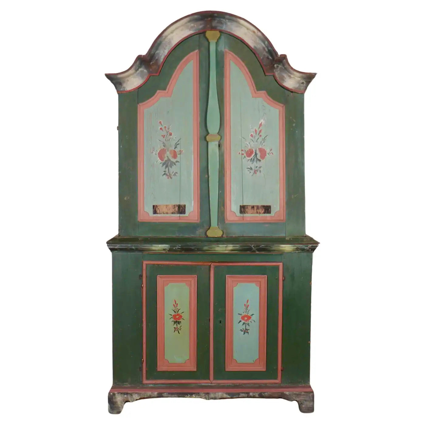 Armario Sueco de Pino Pintado Para Ropa de Lino | Suecia, 1790