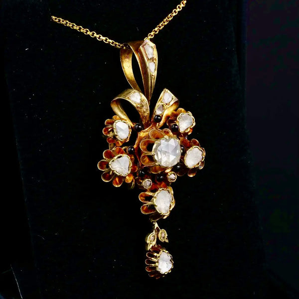 Colgante Diamante Corte Rosa | Estilo Georgiano Siglo XVIII