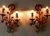 Apliques Dorados de Cristal y Metal de Maison Baguès Años 60
