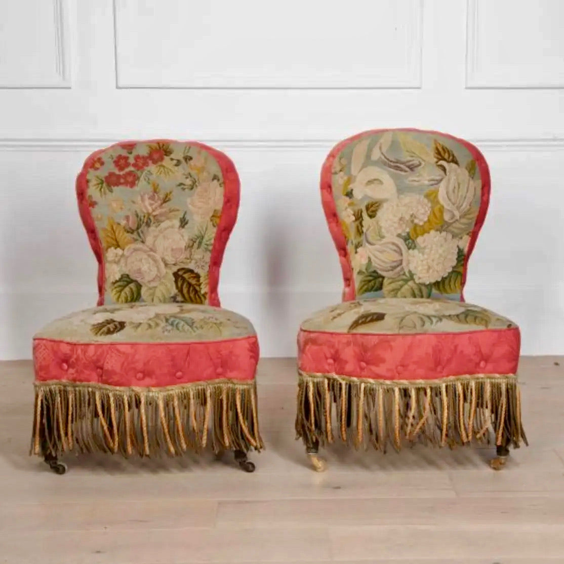 Butacas Estilo Napoleón III con Tapicería Original
