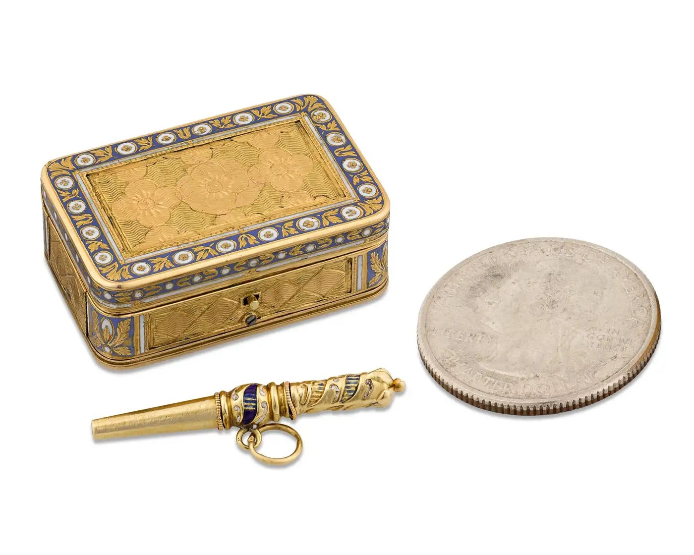 Caja Vinagreta Musical Suiza de Oro y Esmalte, 1820