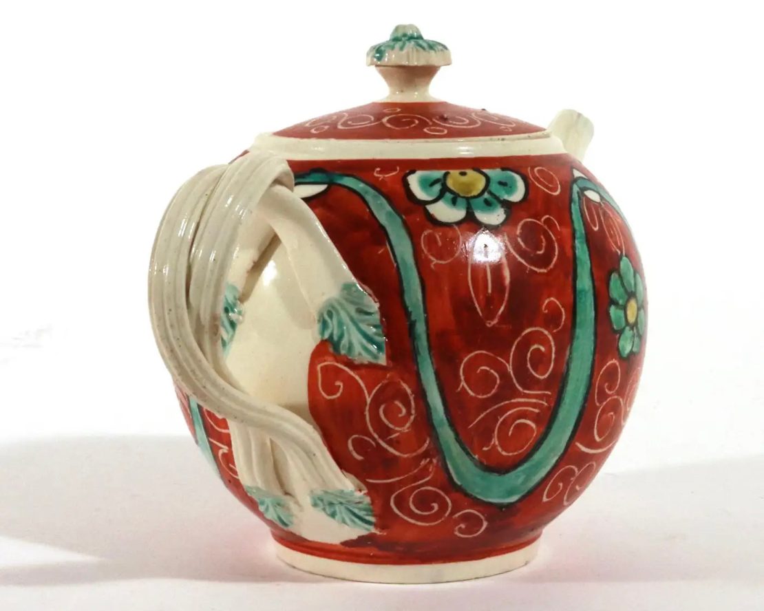 Tetera Creamware Naranja con Tapa | Inglaterra, 1780