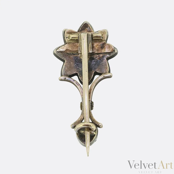 Broche Georgiano de Diamantes Talla Rosa | Siglo XVIII