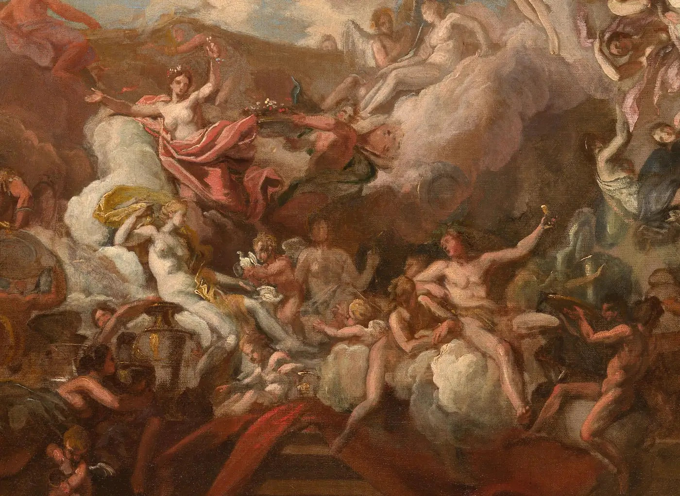 Louis Chéron | Bocetos al Óleo del Siglo XVIII para un Interior Barroco, 1710