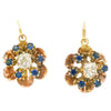 Pendientes Victorianos Motivo Floral con Diamantes y Zafiros de 1890