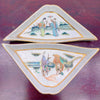 9 Platos Dulceros Famille Rose con Caja de Palo de Rosa | Porcelana Qing