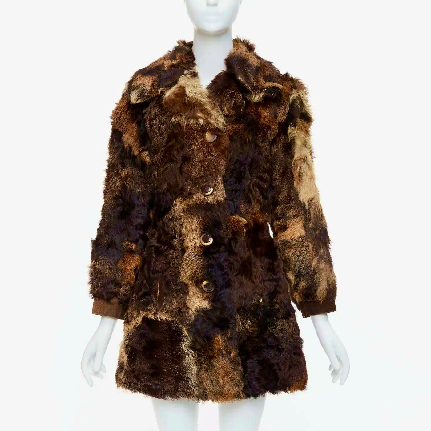 Abrigo de Piel Marrón Textura Mixta FRYLANE PARÍS Colección 2010