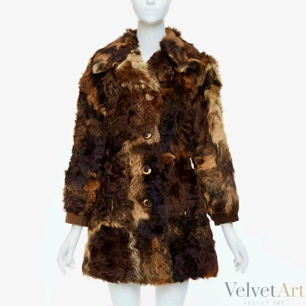 Abrigo de Piel Marrón Textura Mixta FRYLANE PARÍS Colección 2010