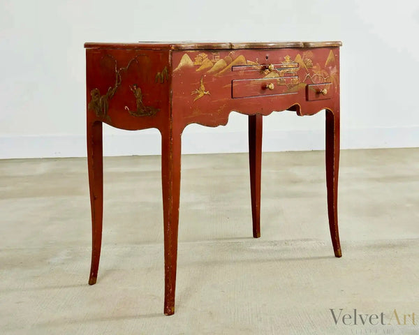 Tocador inglés Queen Anne con Laca Chinoiserie, siglo XIX
