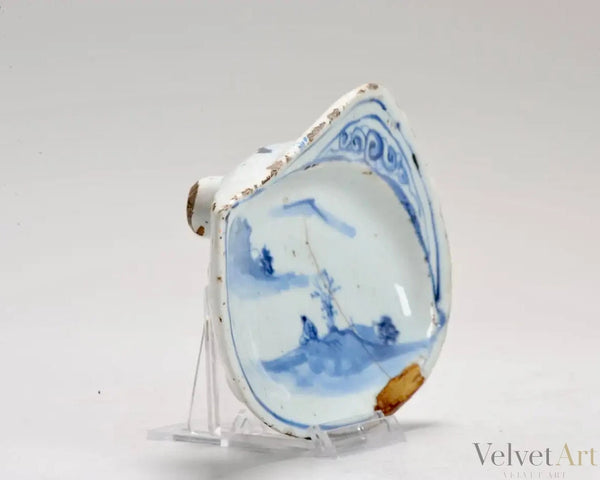 Plato Chino Kosometsuke de Porcelana Azul Bajo Vidriado | Literato en Paisaje | Periodo Ming, Siglo XVII
