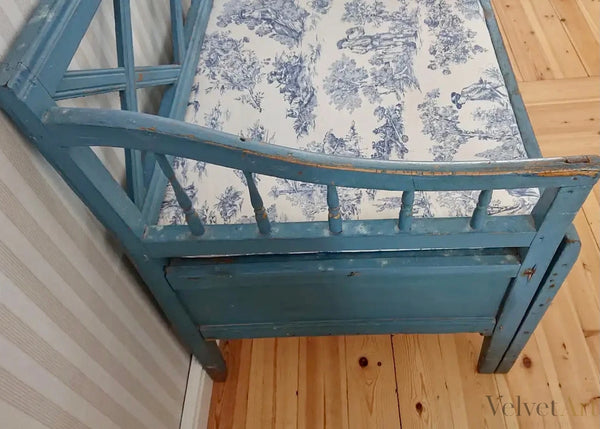 Sofá Gustaviano Azul Sueco Original de Ersnäs, Suecia