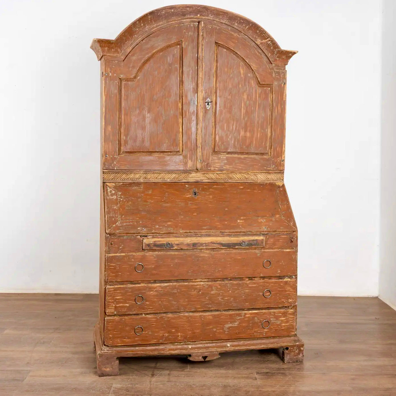 Secretaria de Pino Sueco Pintada del Siglo XIX