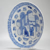 Plato Cheghua Periodo Kangxi del Siglo XIX en Azul Cobalto