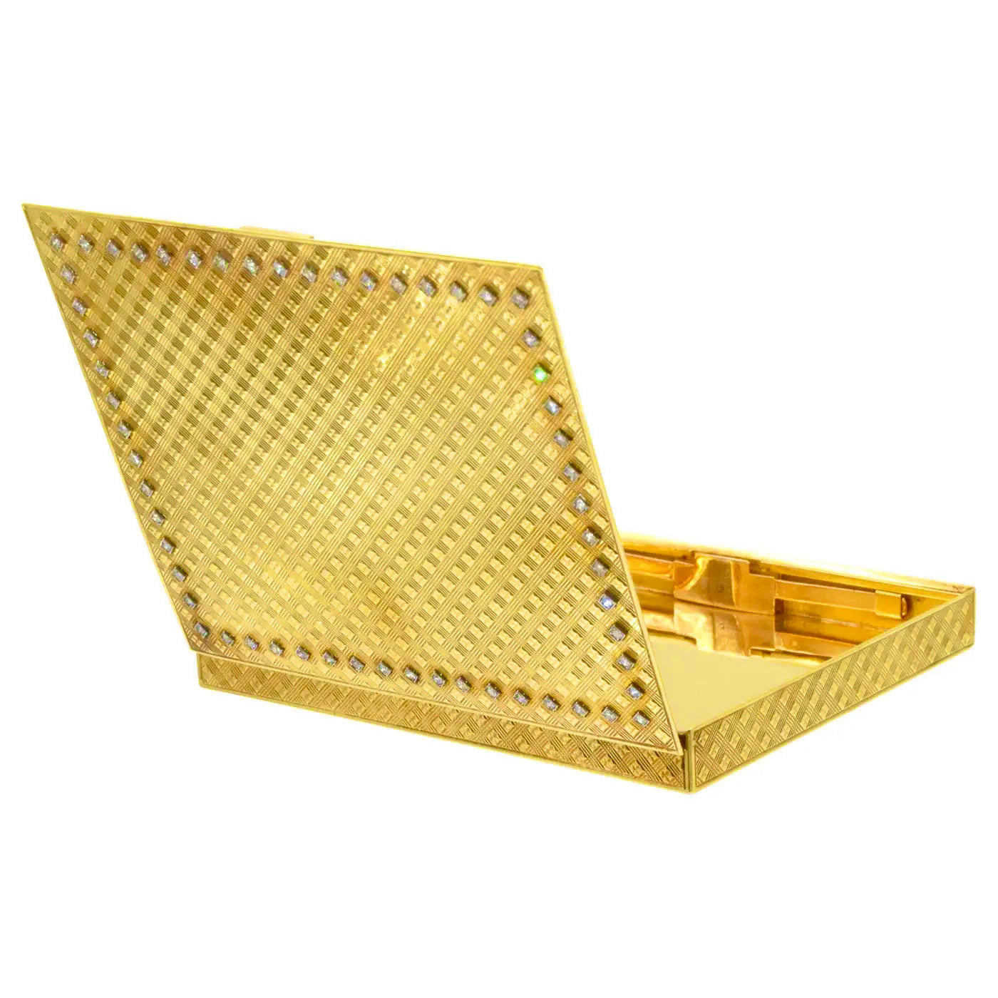 Van Cleef and Arpels Yellow Gold and Diamond Compact