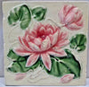 Azulejo "Flor de Loto" de Mayólica de colección Art Nouveau