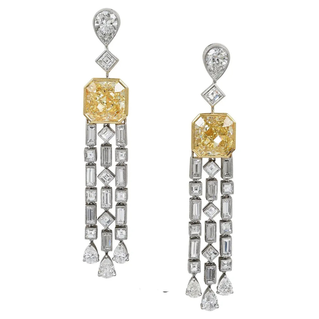 Pendientes de Diamantes Amarillos con Clip | Sophia D. | 2022