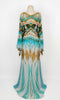 Roberto Cavalli Vestido Largo Bordado con Perlas y Lentejuelas de 2010